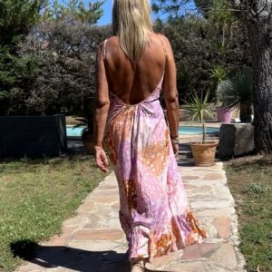 Robe Open Back Patched Sand Coachella